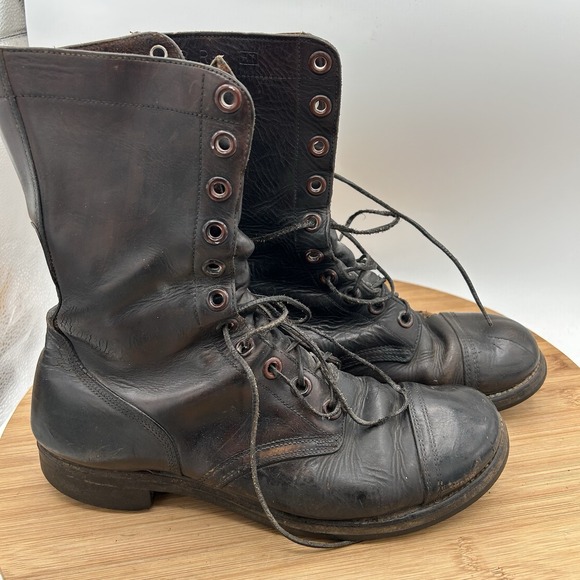 Vintage Endicott Johnson‎ Cap Toe Jumper Boots Black Size 8 With photo Of Marine - Picture 7 of 16